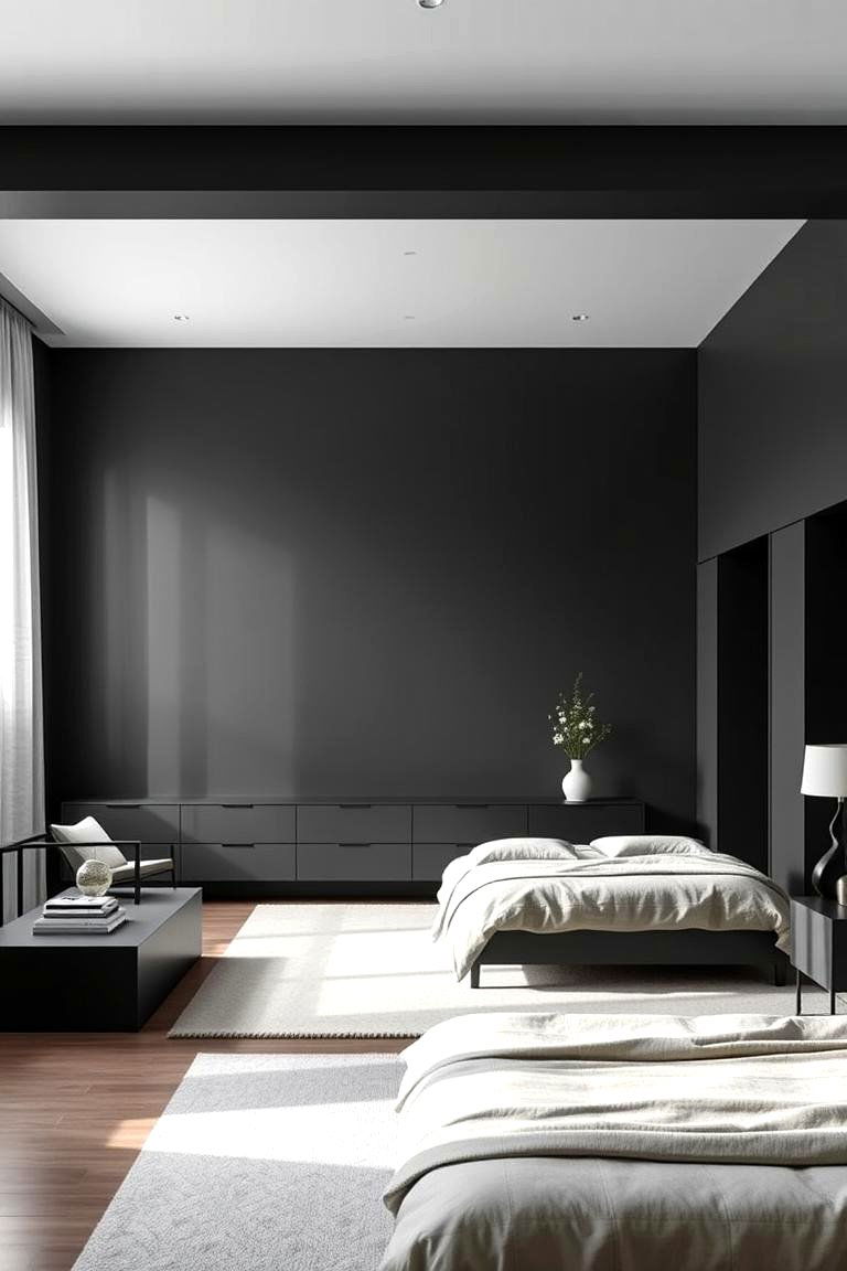 Modern Minimalist Vibe - 24 Dark Grey Bedroom Ideas