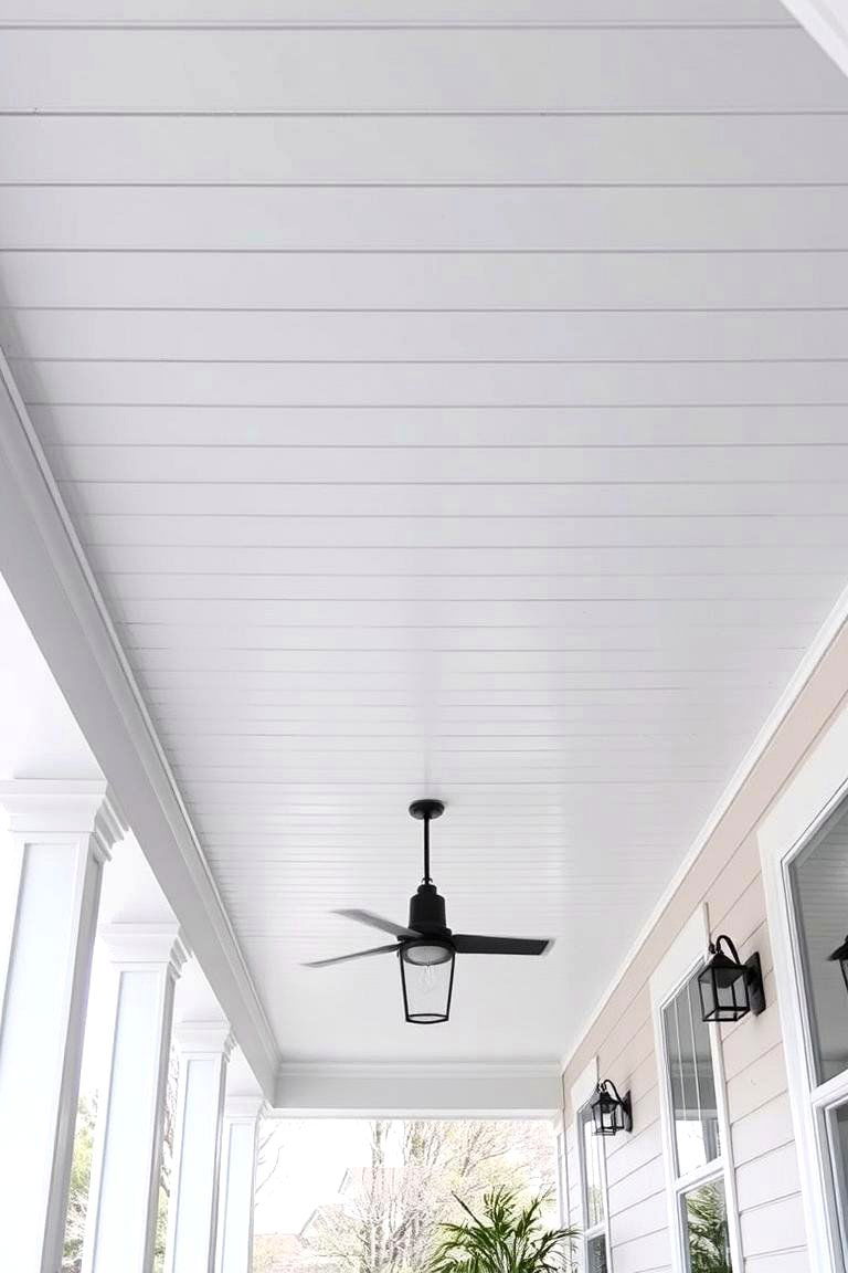 Modern Minimalist Vinyl Ceiling - 24 Vinyl Porch Ceiling Ideas