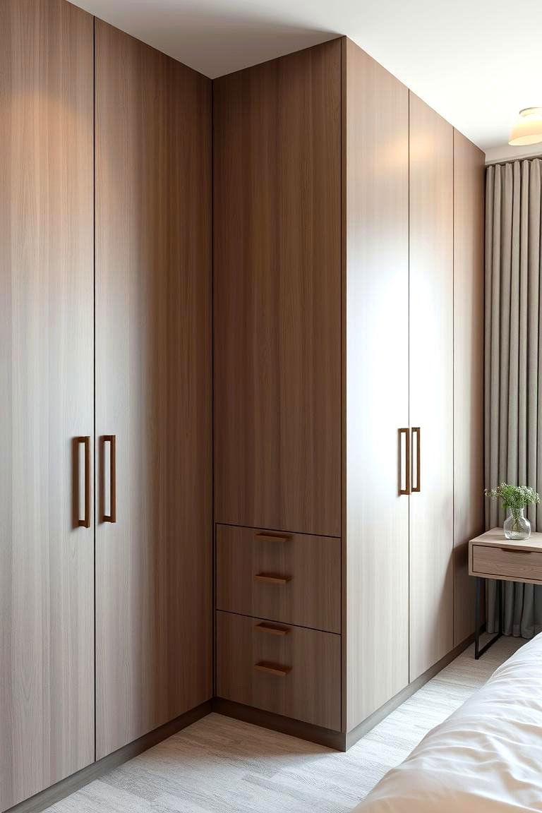 Modern Minimalist Wardrobe - 24 Built-in Wardrobe Ideas Around a Bed