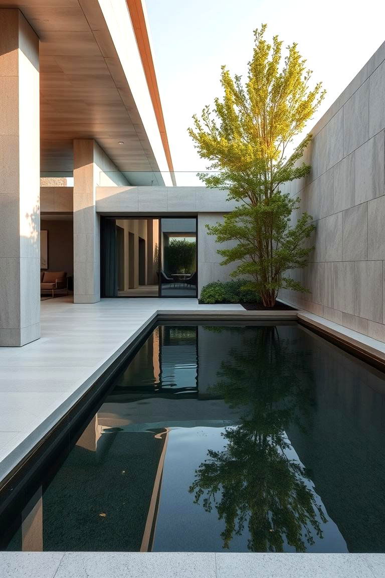 Modern Minimalist Water Feature - 24 Raised Garden Pond Ideas