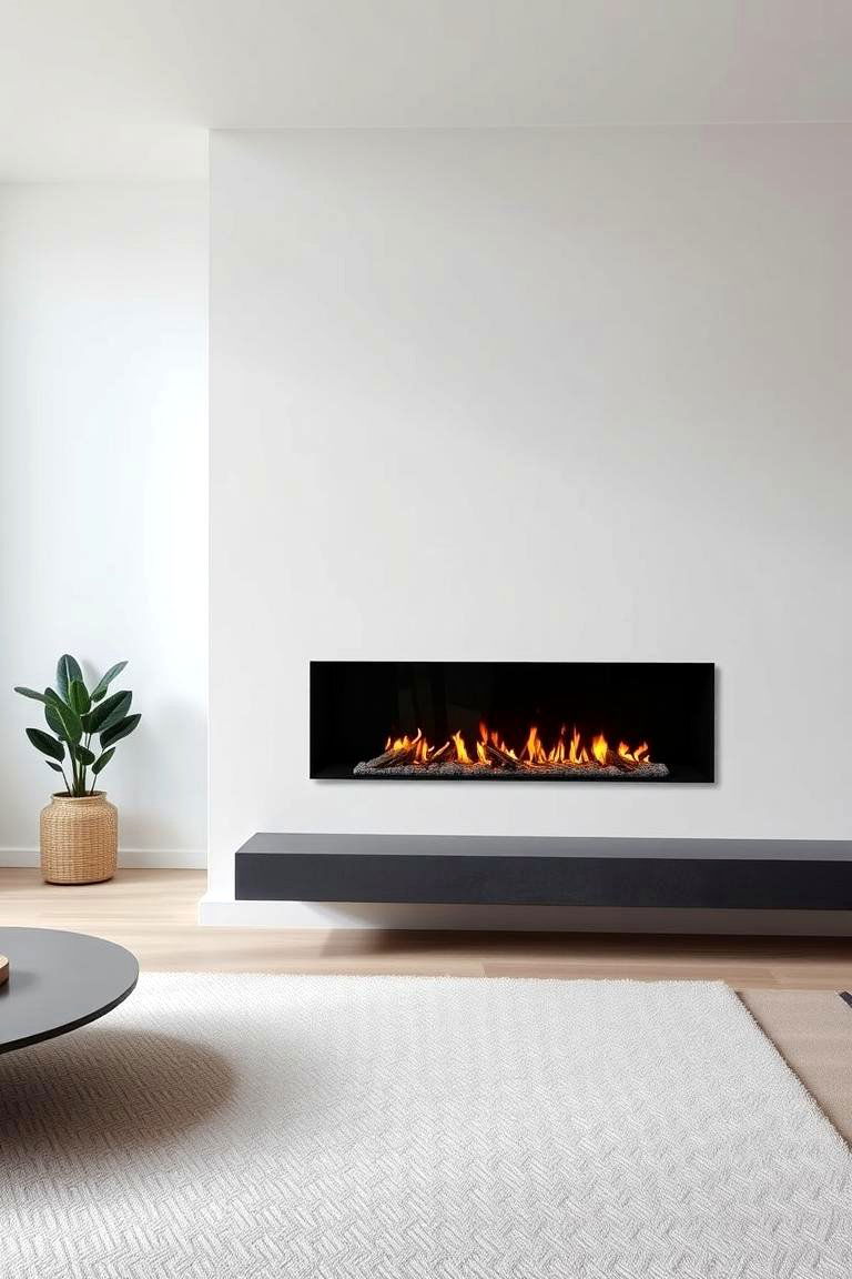 Modern Minimalist White Fireplace - 24 White Fireplace Ideas