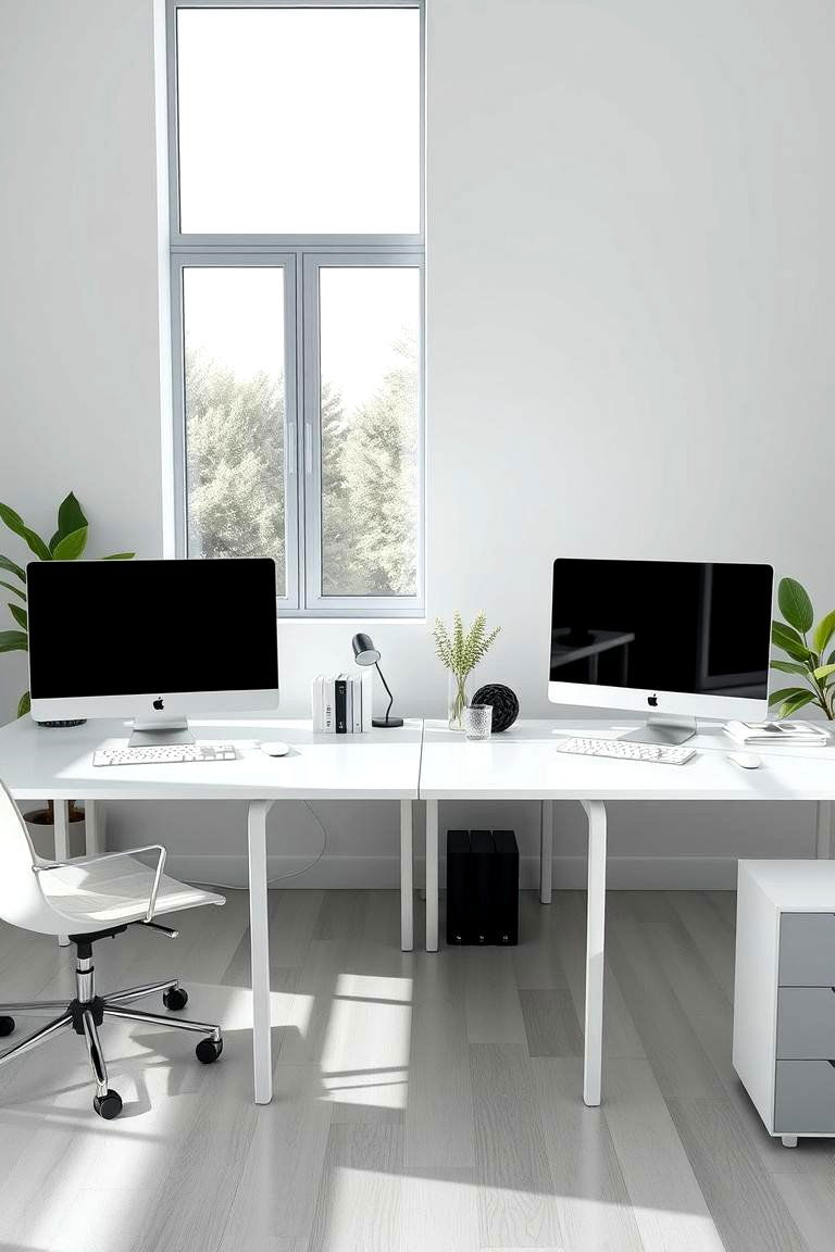 Modern Minimalist Workspace - 24 Home Office for Couples Ideas and Designs