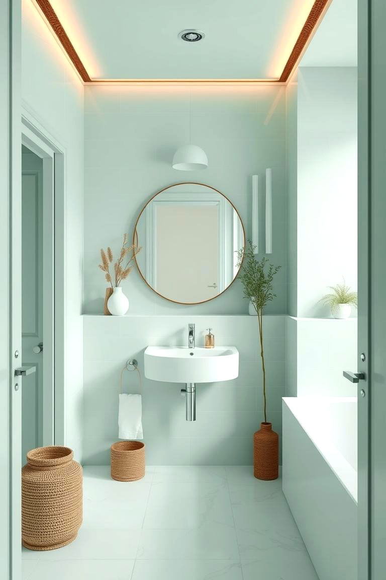 Modern Mint Bathroom - 24 Colorful Room Ideas