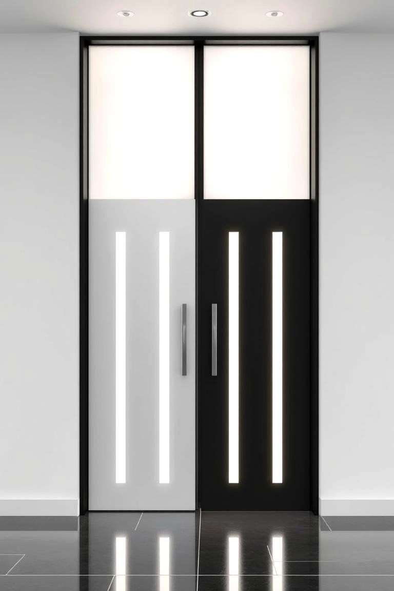 Modern Monochrome Door Painting - 24 Door Painting Ideas