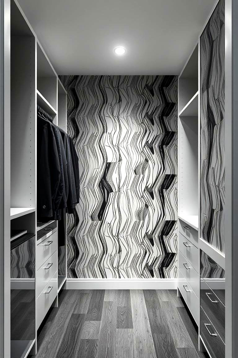 Modern Monochrome - 24 Closet Wallpaper Ideas