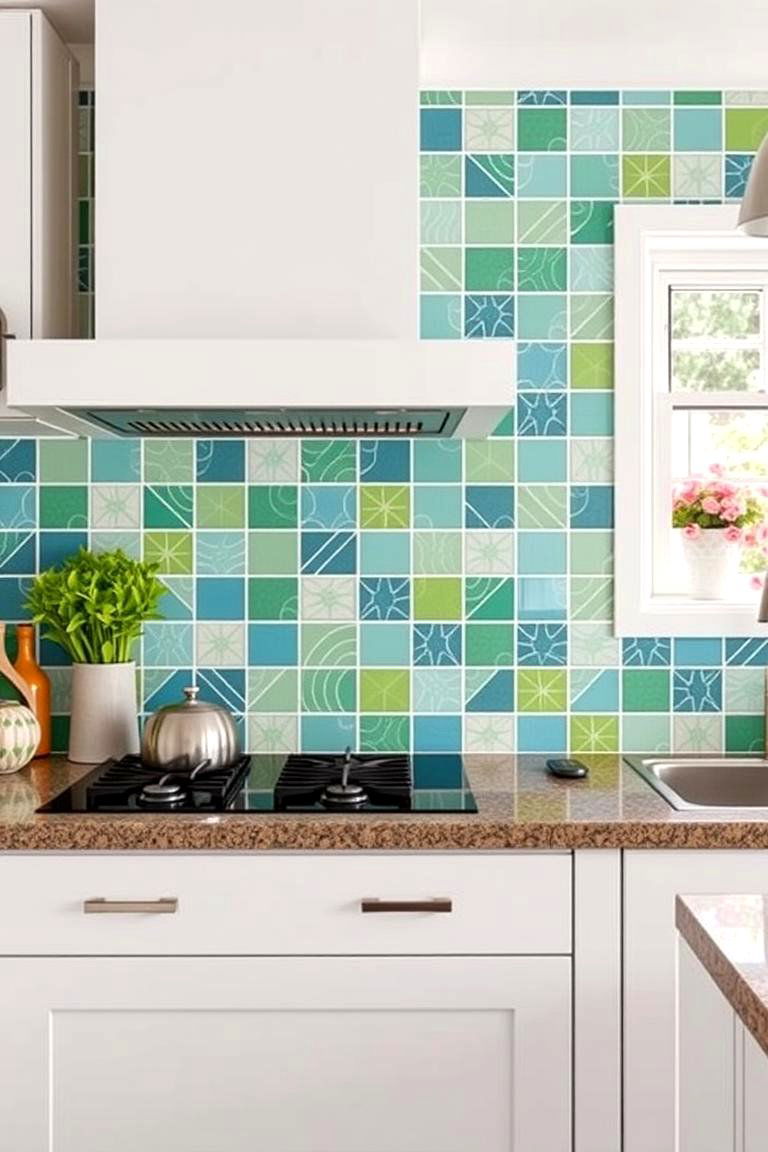 Modern Mosaic Tile Splashback - 24 Kitchen Splashback Ideas