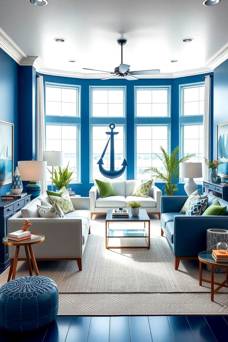 Modern Nautical Nook - 24 blue and green bedroom ideas