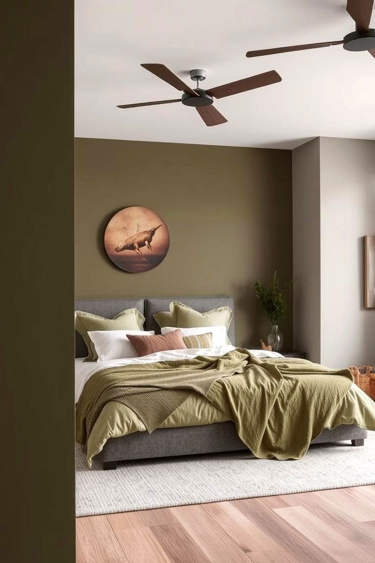 Modern Olive Hues - 24 Bedroom Paint Colors