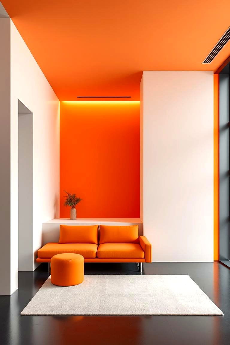 Modern Orange Minimalism - 24 Orange Accent Wall Ideas