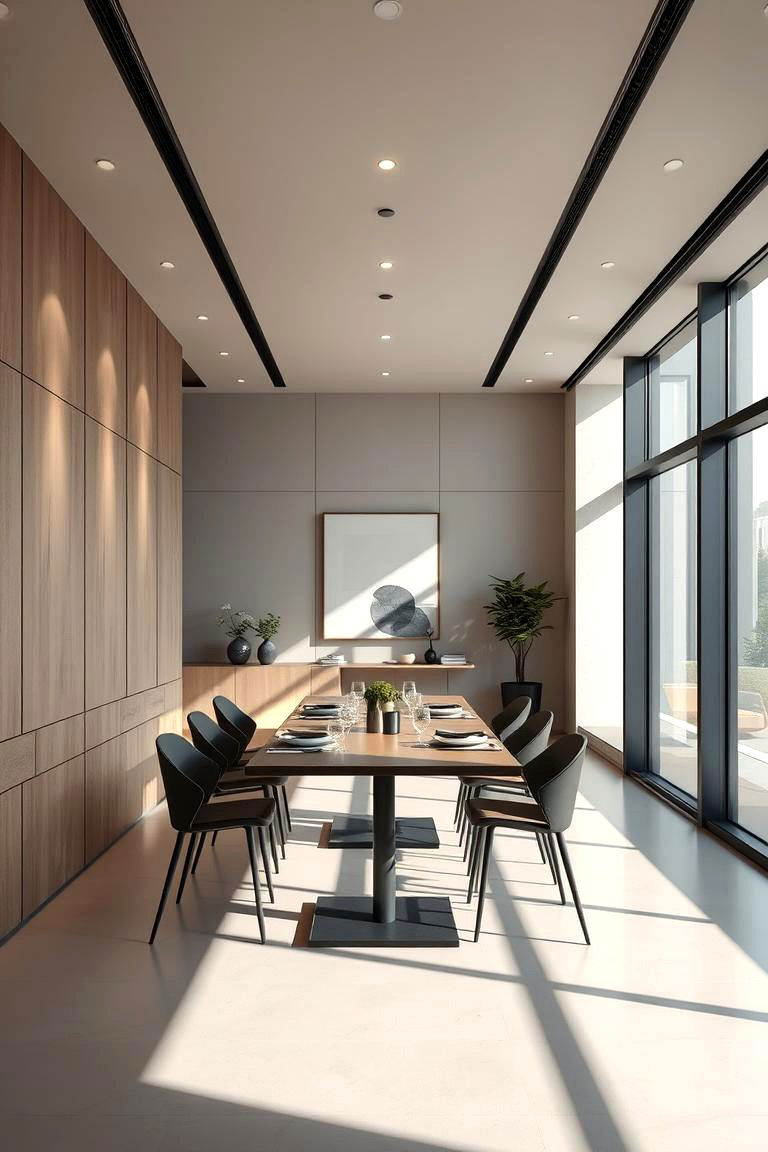 Modern Panel Accents - 24 Dining Room Wainscoting Ideas