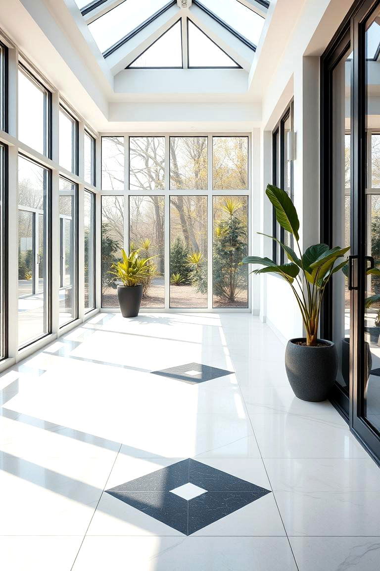 Modern Porcelain Patterns - 24 Sunroom Tile Floor Ideas