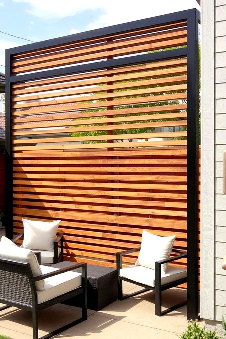 Modern Privacy Screen or Wall - 24 Modern Backyard Ideas