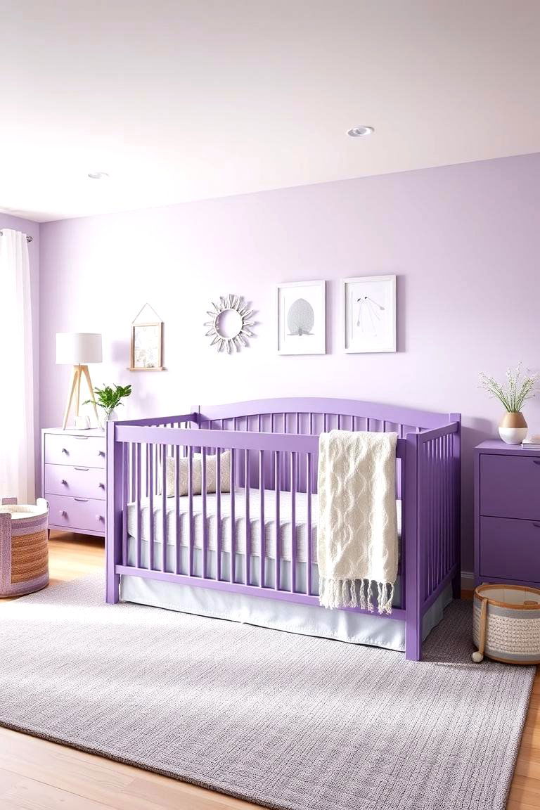 Modern Purple Crib Design - 24 Purple Nursery Ideas