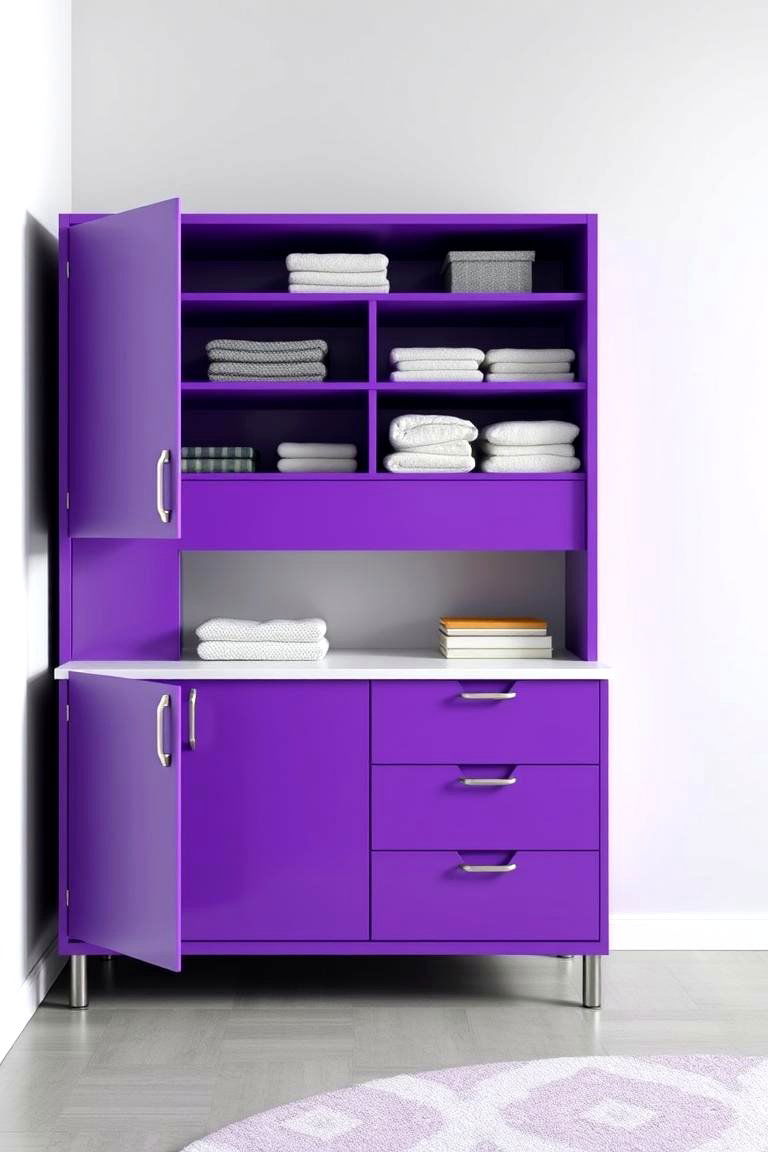 Modern Purple Nursery Cabinet - 24 Purple Nursery Ideas