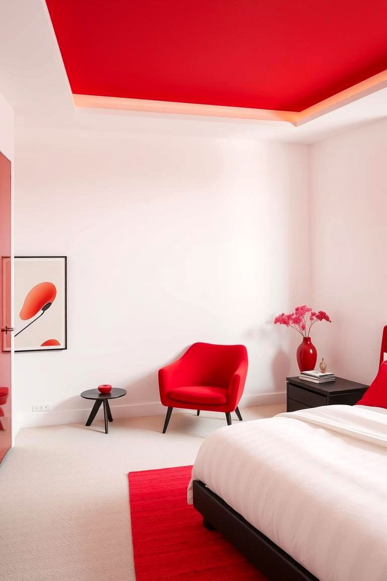 Modern Red Minimalism - 24 Red Bedroom Ideas