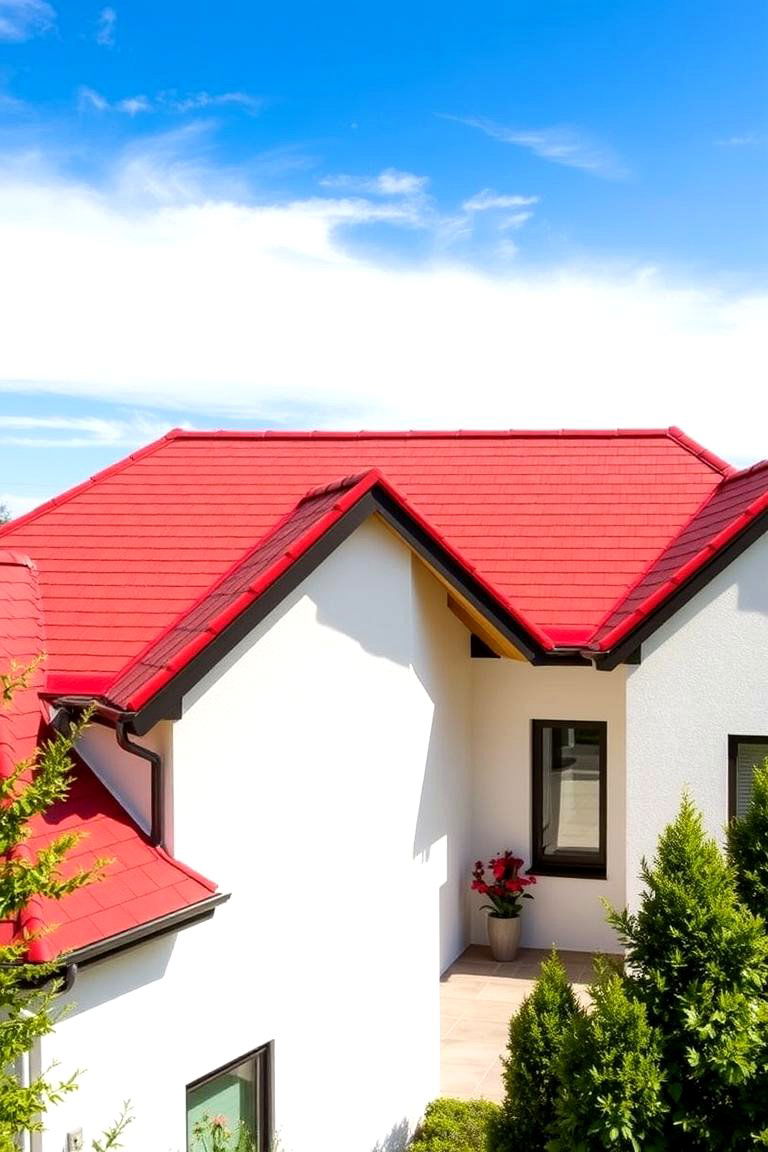 Modern Red Roof Accents - 24 red home exterior ideas