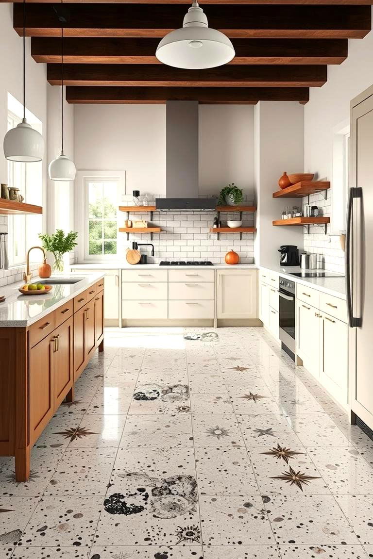 Modern Retro Revival - 24 Terrazzo Kitchen Floor Ideas