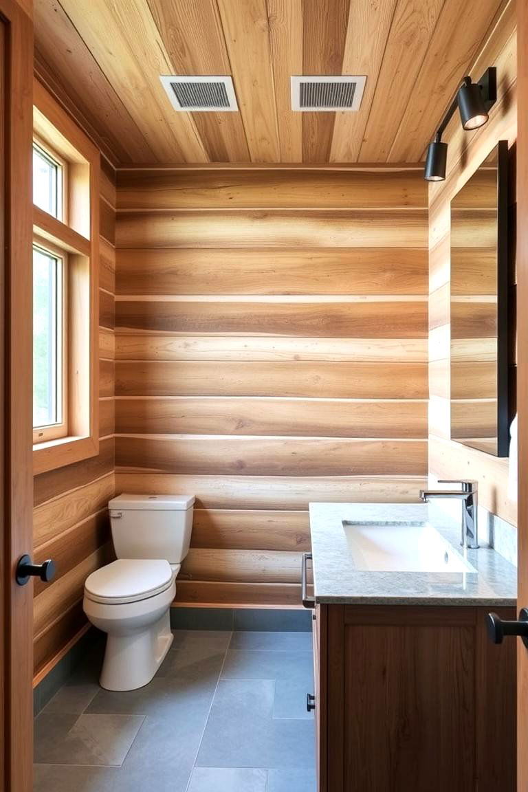 Modern Rustic Bathroom Transformation - 24 Log Cabin Bathroom Ideas