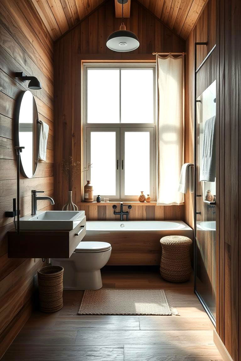 Modern Rustic Fusion Style - 24 Cottage Bathroom Ideas