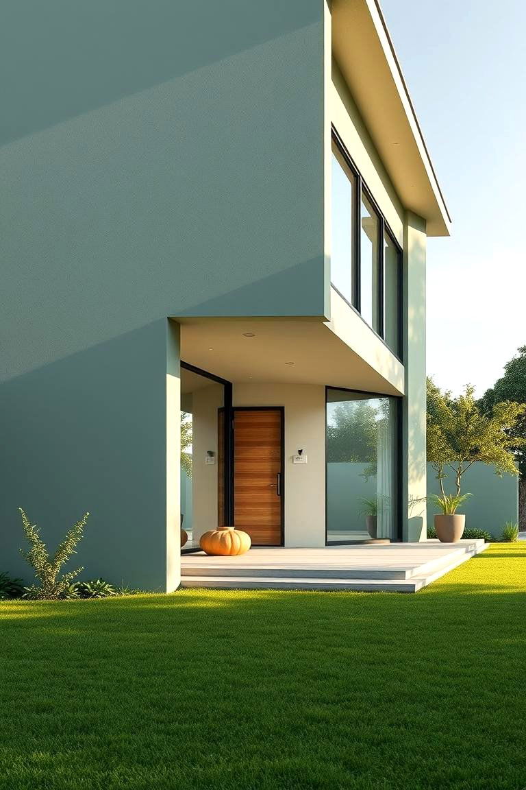 Modern Sage Elegance - 24 Sage Green House Exterior Ideas