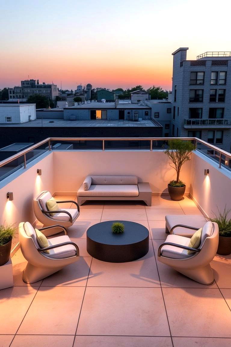 Modern Sculptural Seating Area - 24 Residential Rooftop Design Ideas