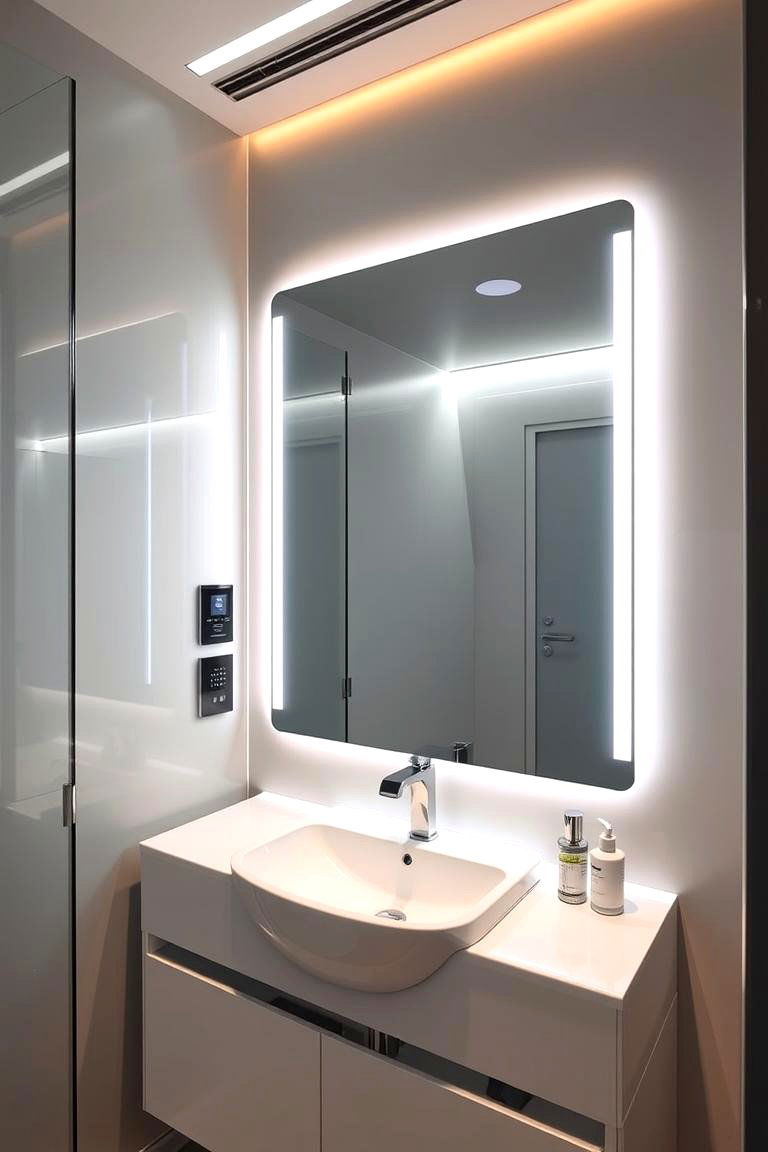 Modern Smart Mirror Bathroom - 24 Office Bathroom Ideas
