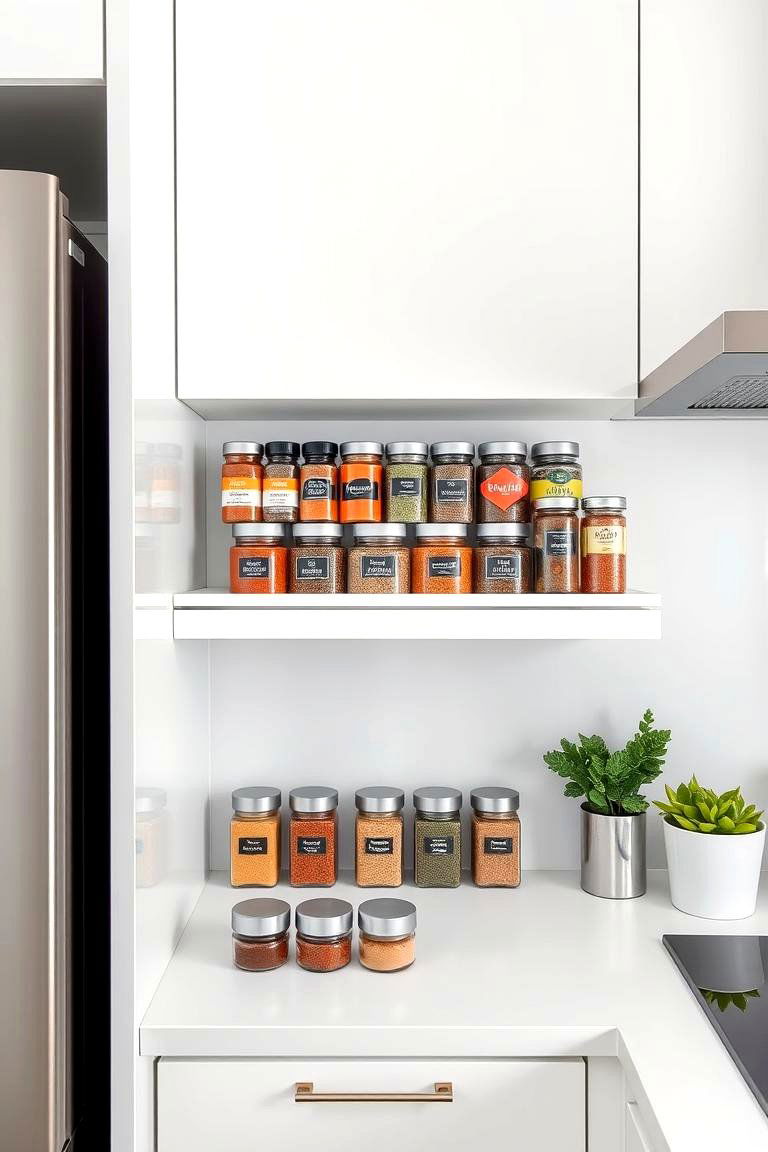 Modern Spice Rack Display - 24 Kitchen Corner Ideas