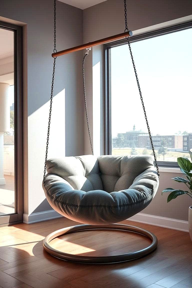 Modern Swing Chair - 24 Bedroom Seating Area Ideas