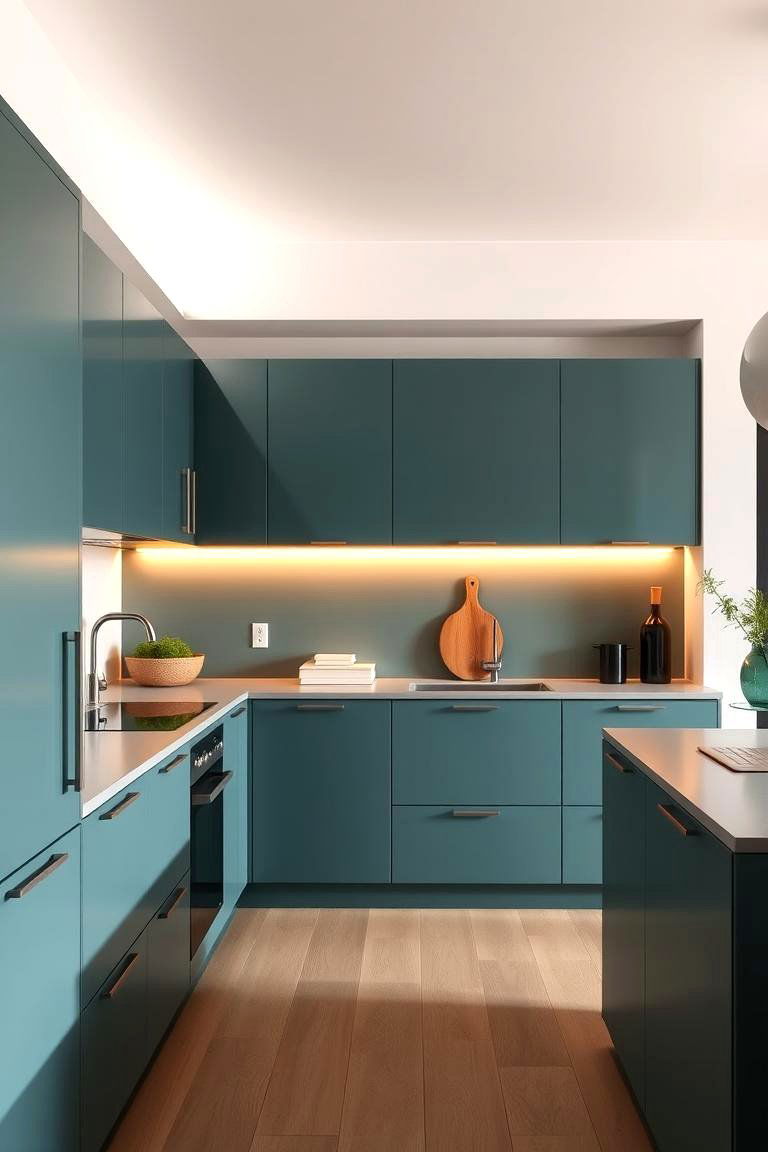 Modern Teal Cabinets - 24 Teal Kitchen Ideas
