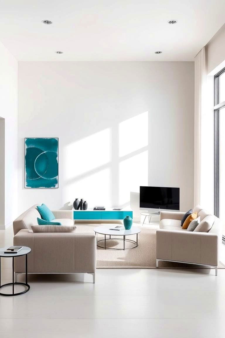 Modern Teal Minimalism - 24 Teal Bedroom Ideas