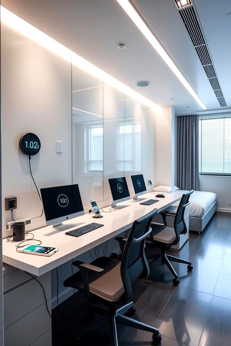 Modern Tech Integration - 24 Student Bedroom Design Ideas