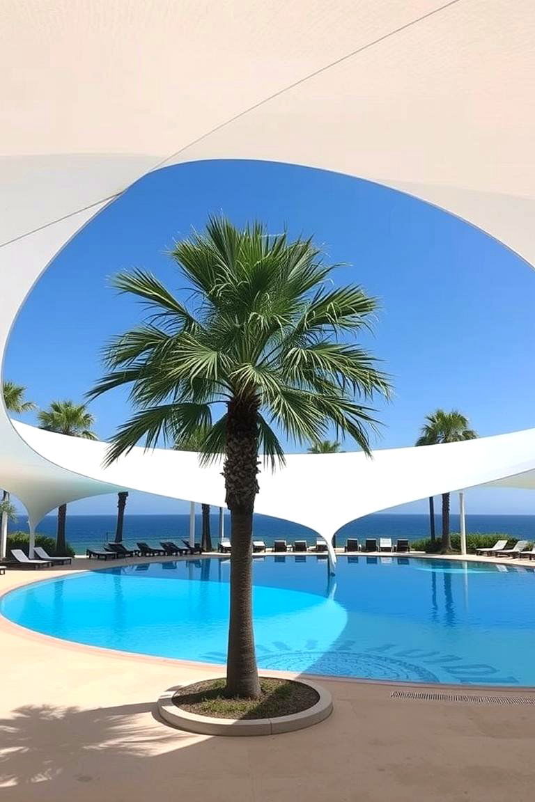 Modern Tensioned Fabric Structures - 24 Pool Shade Ideas