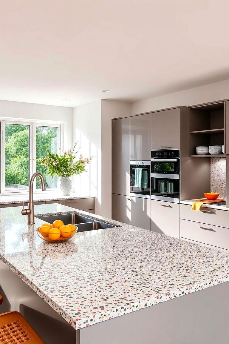 Modern Terrazzo Sophistication - 24 Terrazzo Kitchen Countertops