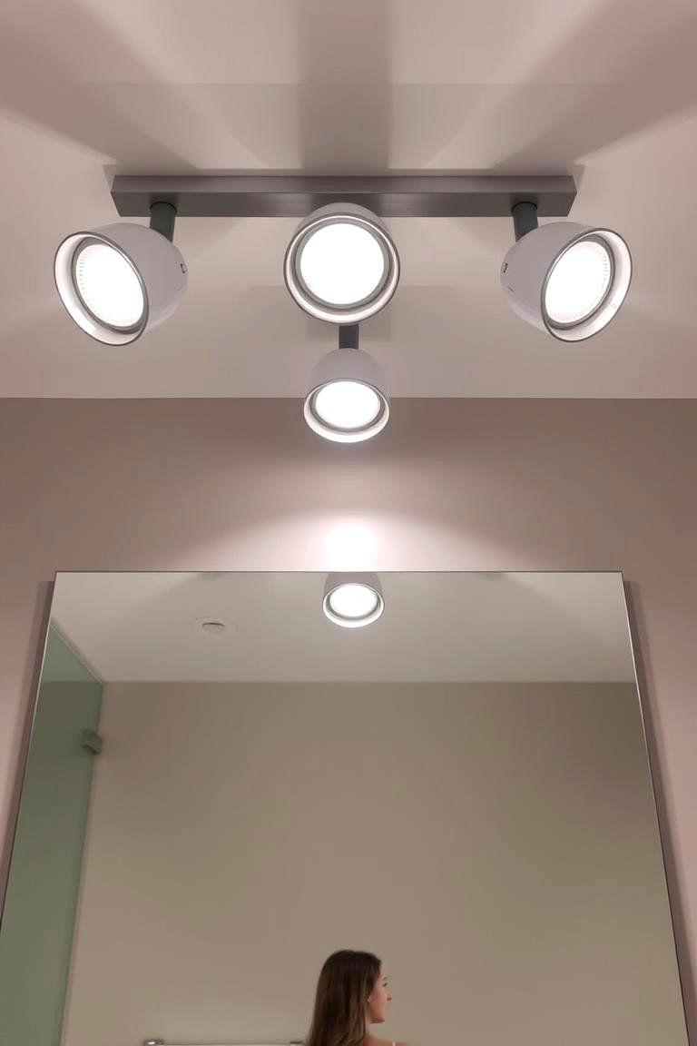 Modern Track Lighting for Flexibility - 24 Bathroom Lighting Ideas Over Mirror