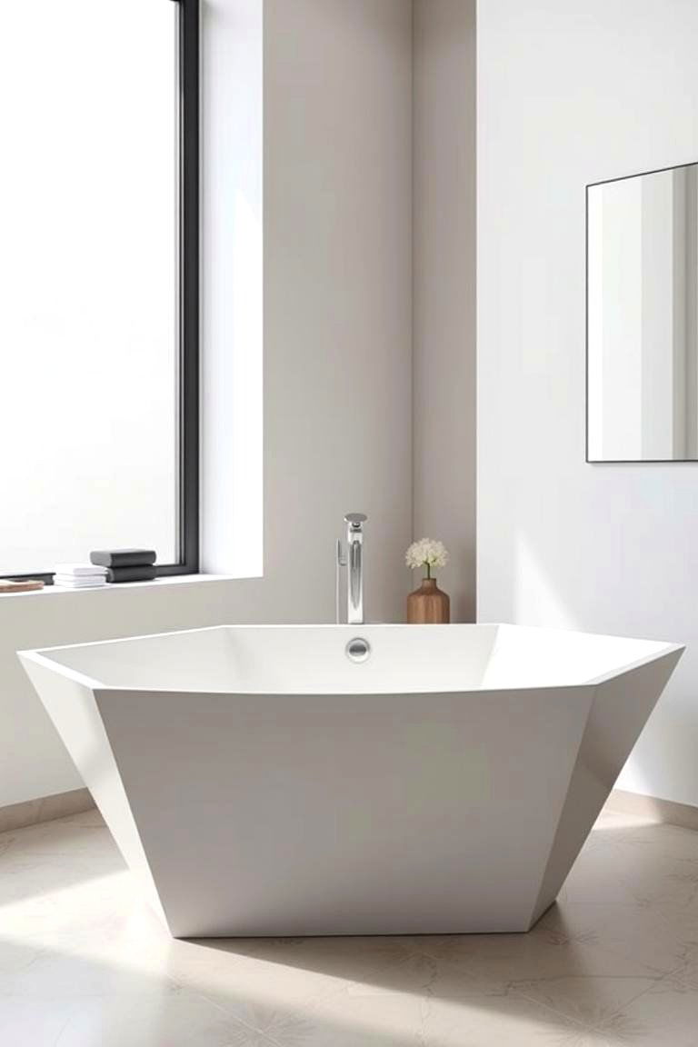 Modern Tub with Sharp Edges - 24 Bathtub Ideas
