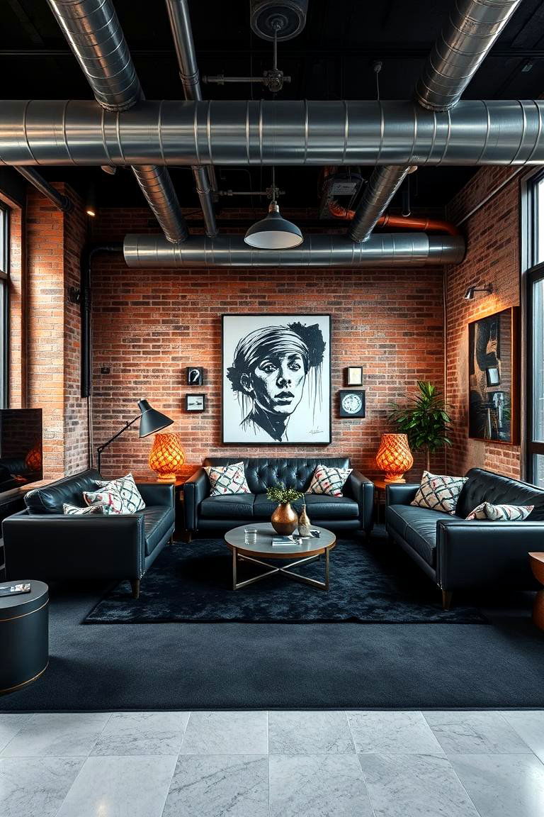 Modern Urban Chic - 24 Black Carpet Living Room Ideas