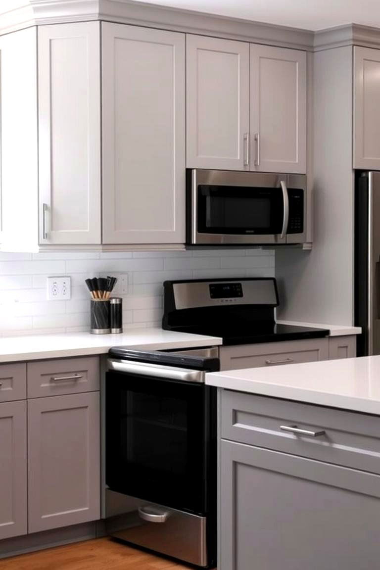 Modern Versatility of Light Gray Cabinets - 24 What Color Cabinets Go With Black Appliances