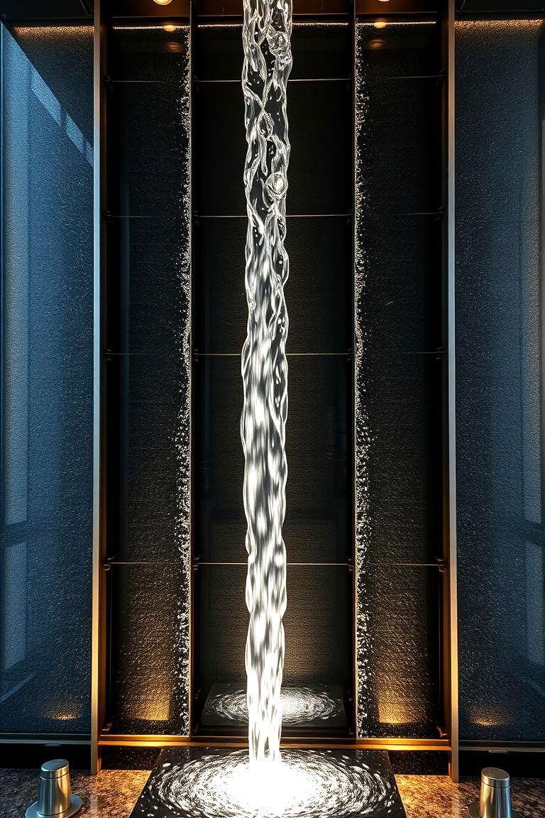 Modern Vertical Water Wall - 24 Water Feature Ideas