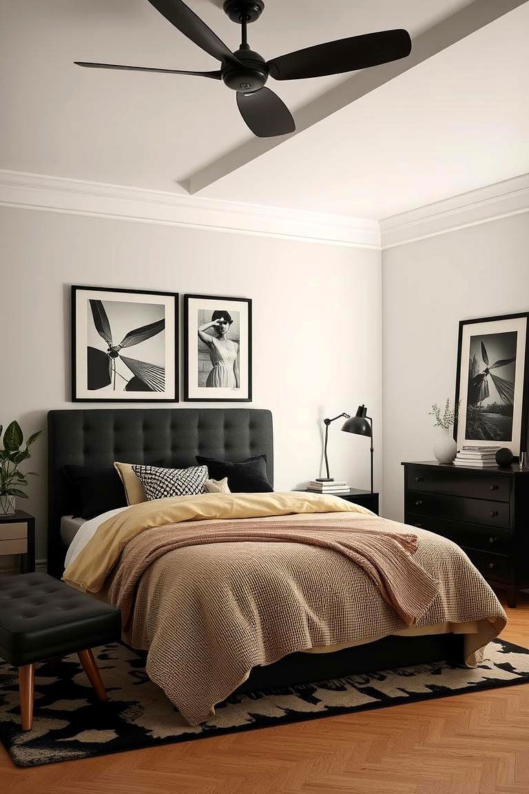 Modern Vintage Fusion - 24 Black and Beige Bedroom Design Ideas