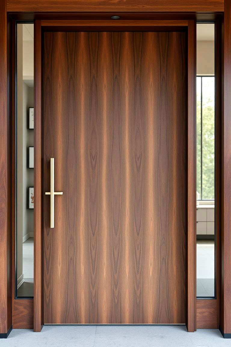 Modern Walnut Sophistication - 24 Stained Front Door Ideas