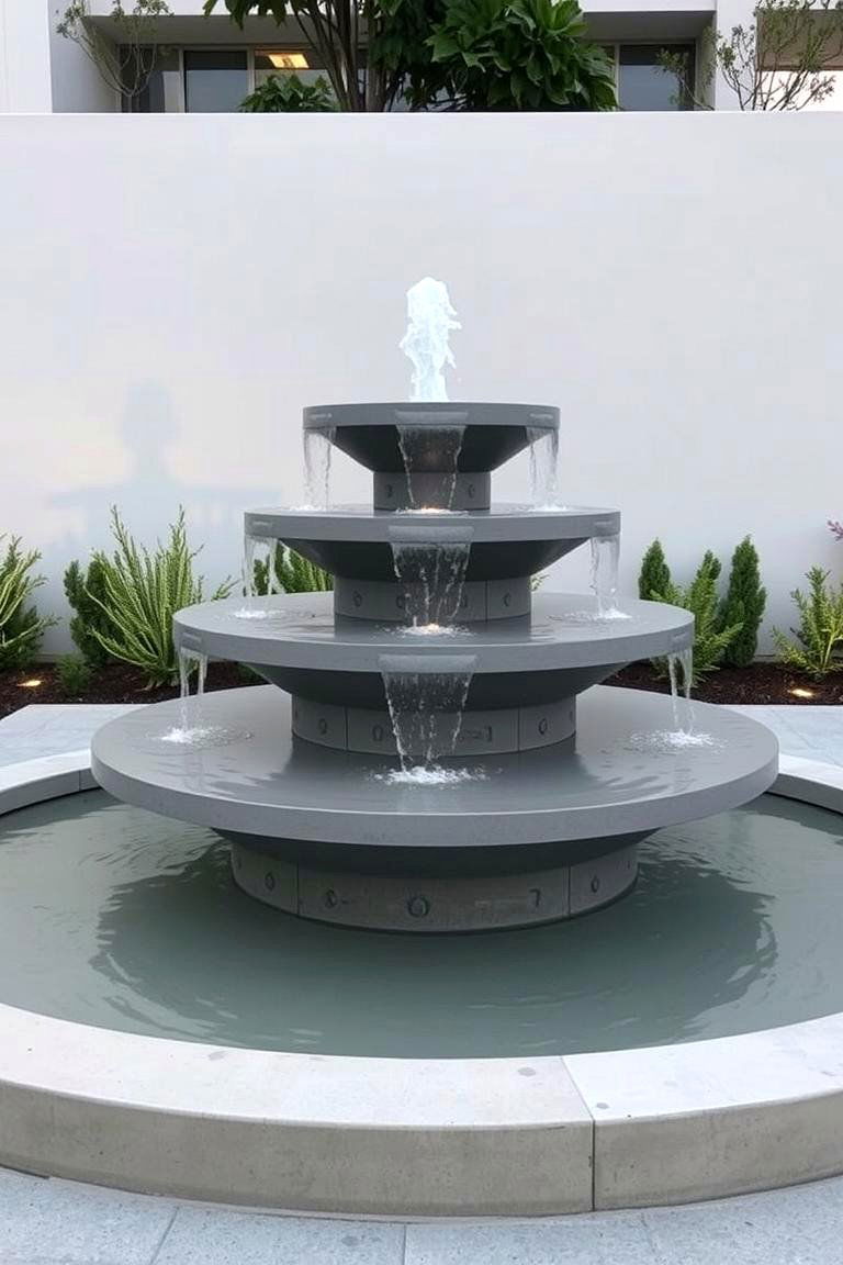 Modern Water Feature or Fountain - 24 Modern Backyard Ideas