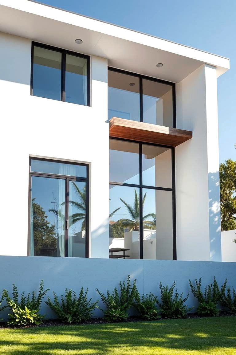 Modern White Stucco - 24 White Home Exterior Ideas