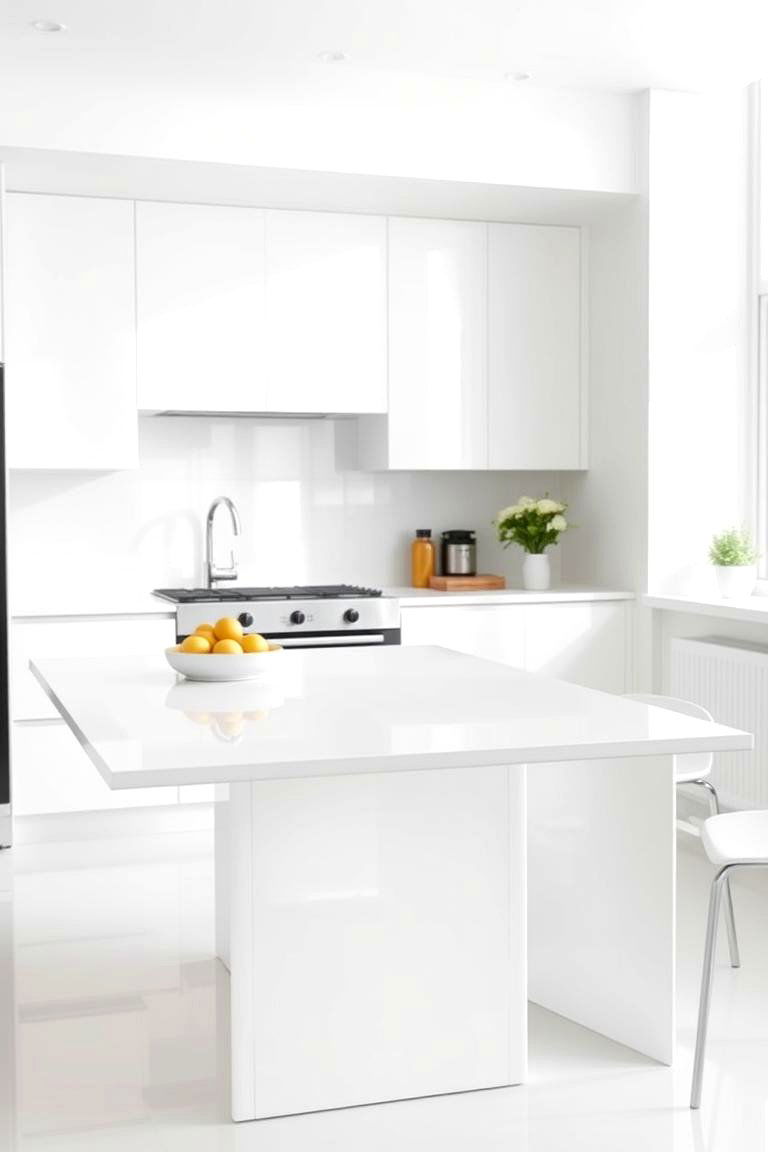 Modern White Table Simplicity - 24 Small Kitchen Table Ideas