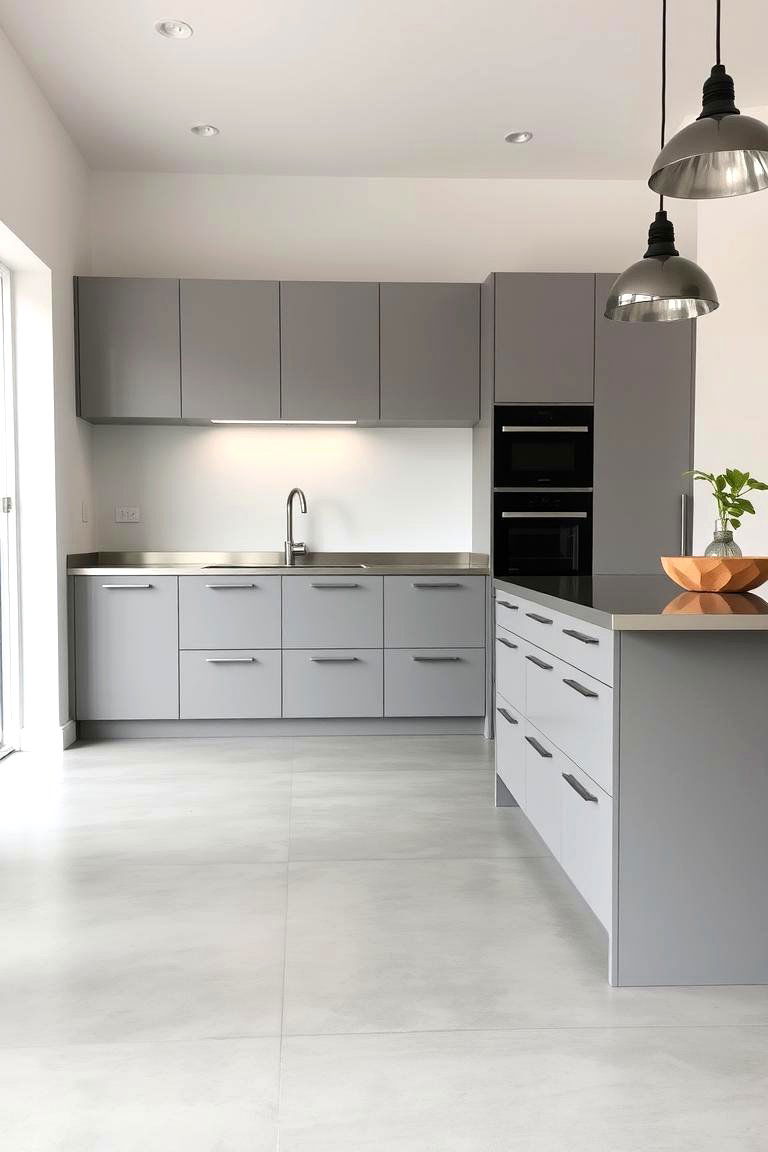 Modern and Industrial Concrete - 24 Kitchen Flooring Ideas