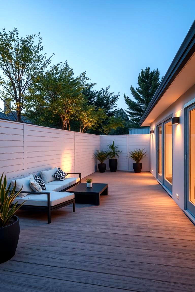Modern and Minimalistic Look - 24 Deck With Privacy Wall