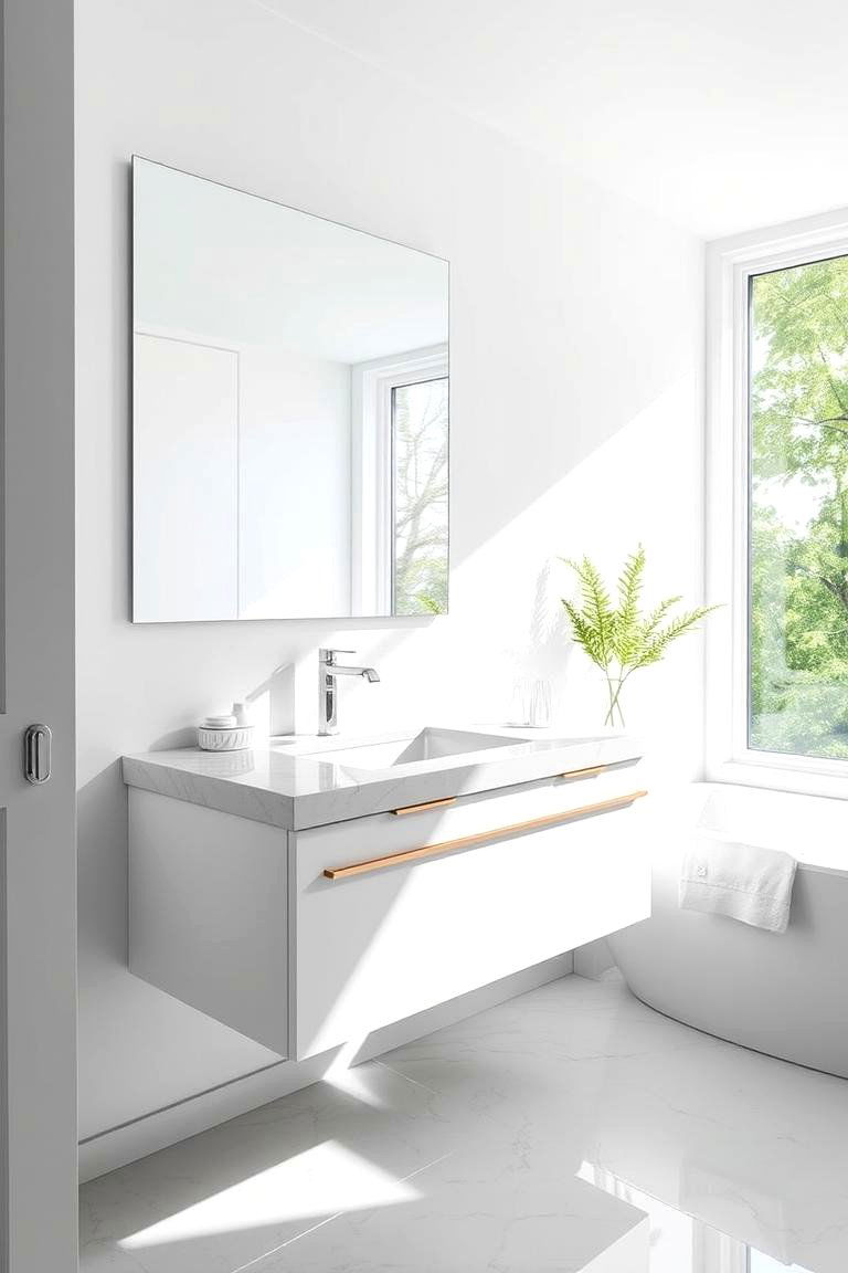 Modern and Sleek Floating Vanity - 24 Floating Vanity Bathroom Ideas