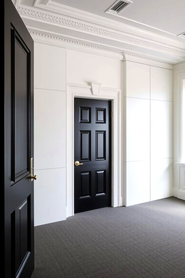 Modular Black Door Panels for Flexible Space Configuration - 24 White House Ideas With Black Doors