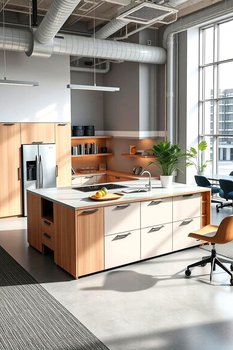 Modular Kitchen Islands - 24 Office Kitchen Ideas