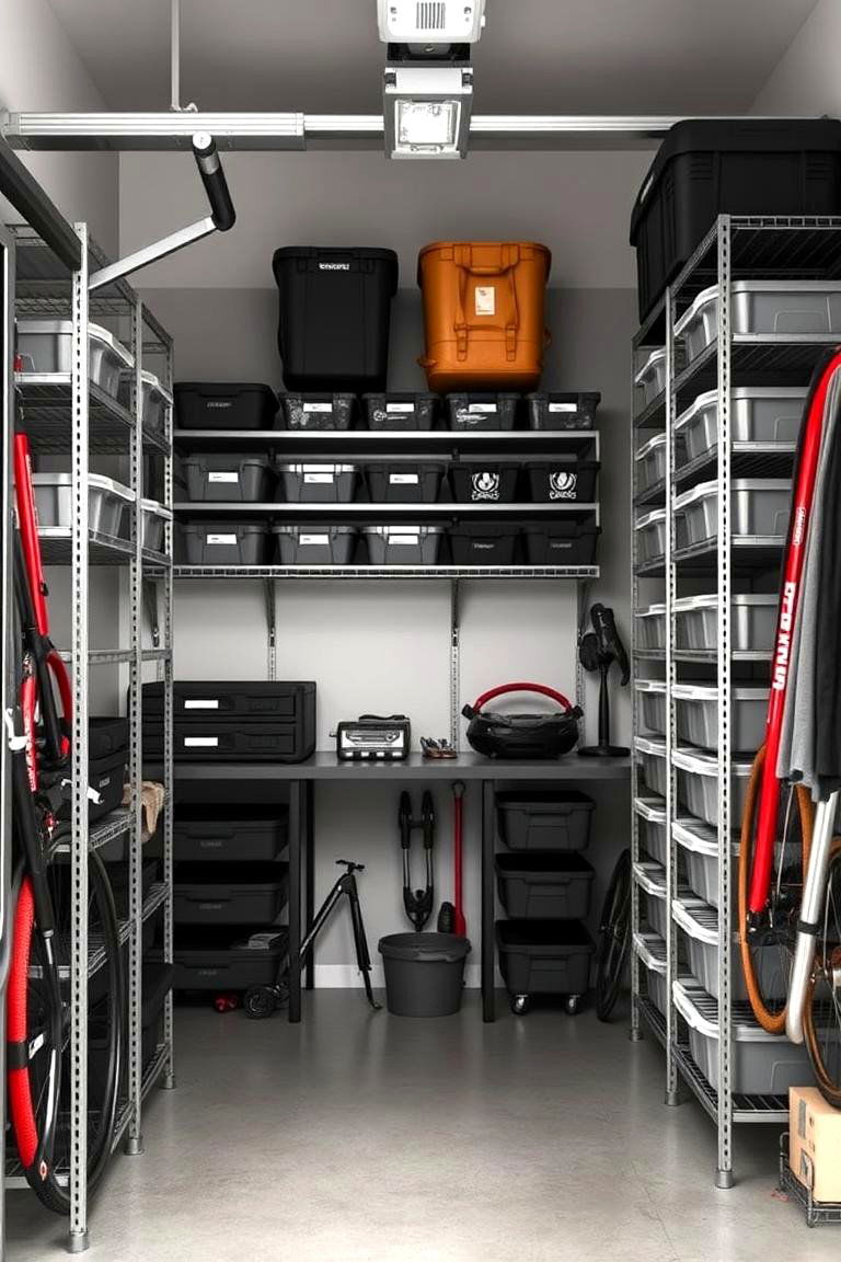 Modular Shelving Units with Adjustable Bins - 24 Garage Entryway Ideas