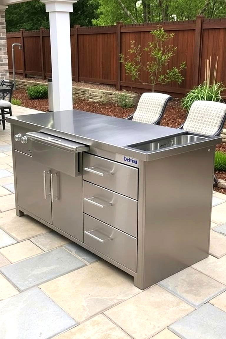 Modular Stainless Steel Island - 24 Outdoor Kitchen Island Ideas